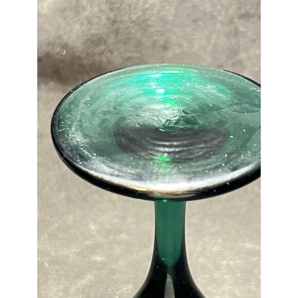 Libbey TEARDROP Juniper Green Wine Water Glass Goblet 7 3/8" Tall Vtg - Picture 3 of 5